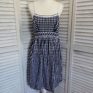 Mimi Maternity Blue and White Checkered Dress With Built In Bra Size Large